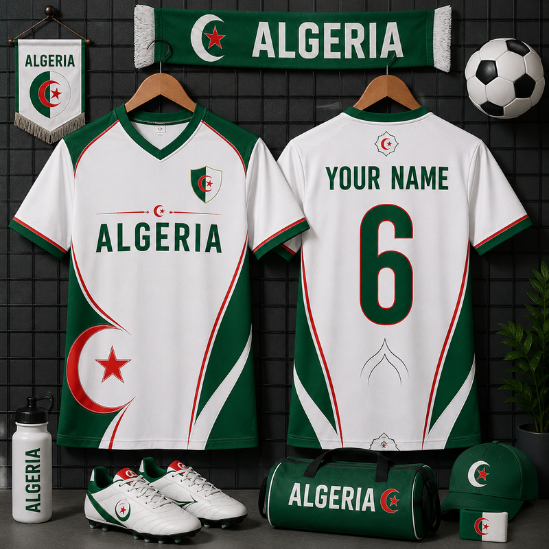 Algeria Soccer Jersey Adult V-Neck Personalized Custom Name Number, Algeria Football Shirt for Men Women, Algeria National Team Jersey, Fan Gift