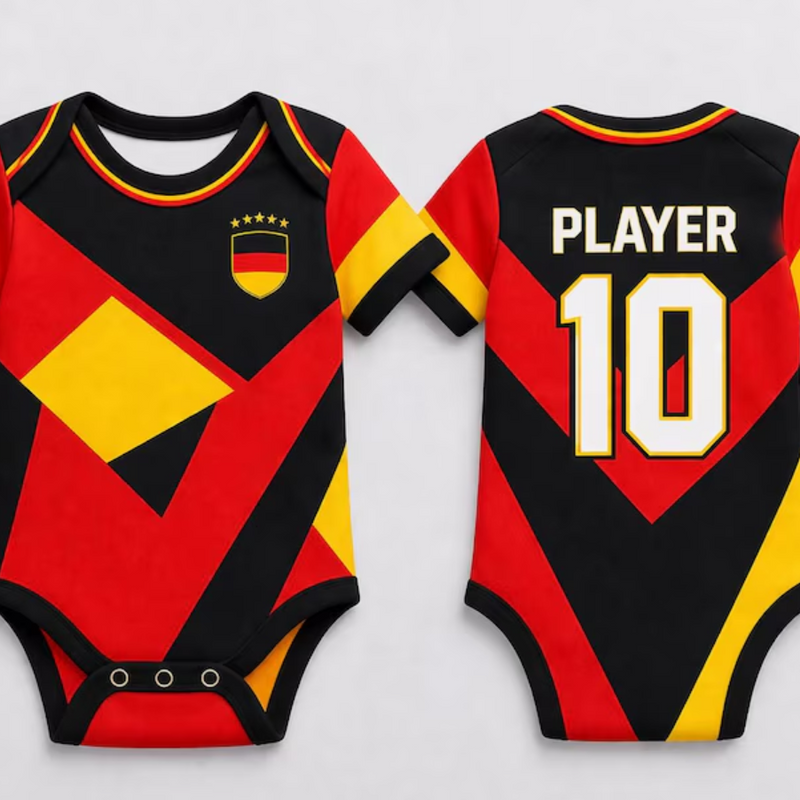 Custom Germany Baby Bodysuit, Personalized Soccer Jersey Onesie, Baby Football Romper, Name Number Game Day Outfit Gift