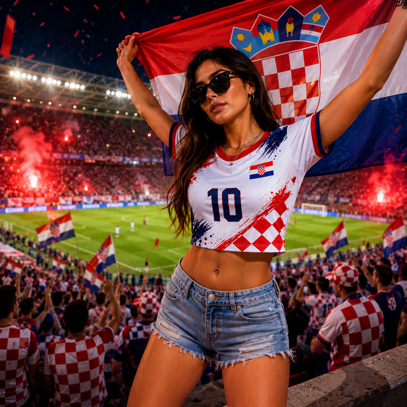 Croatia Soccer Crop Top for Women 2026, Croatia Football Jersey Crop Tee, Custom Croatia Fan Shirt, Women’s Game Day Outfit, Croatian Soccer Crop Top