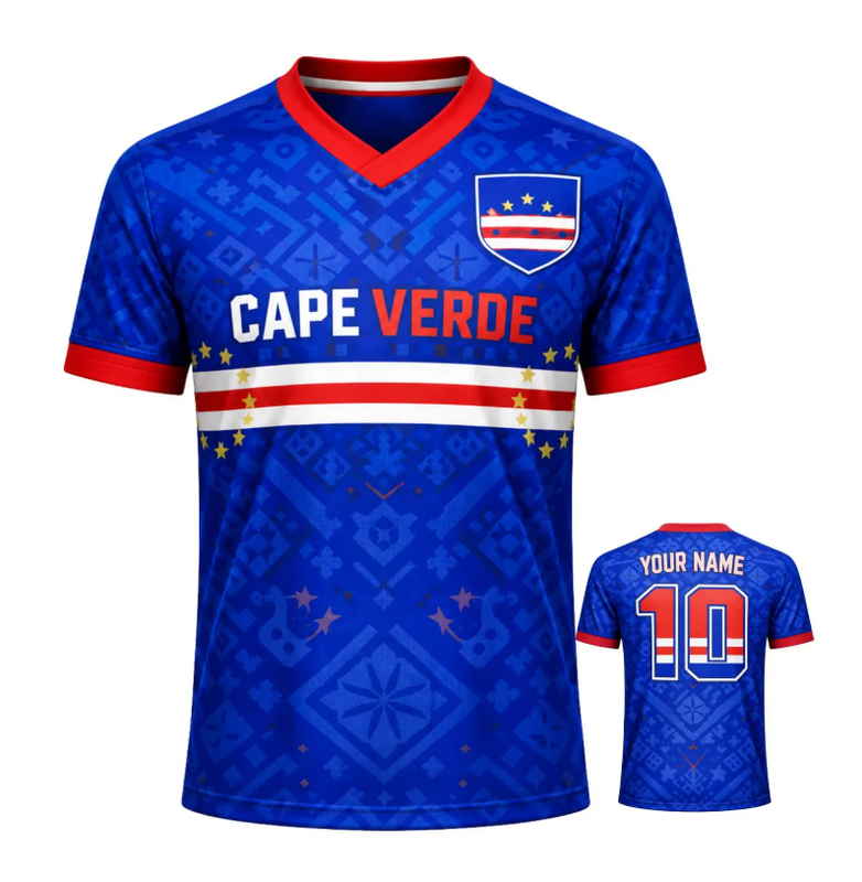 Cape Verde Soccer Jersey 3D, World Cup 2026 Fan Shirt, Personalized Football Tee Fan