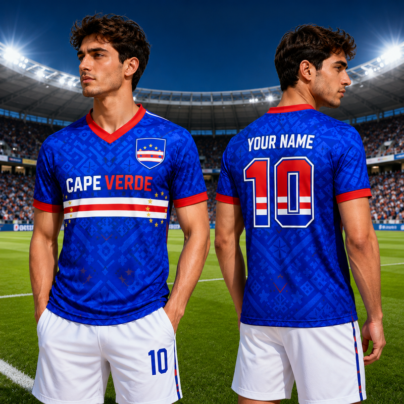 Cape Verde Soccer Jersey 3D, World Cup 2026 Fan Shirt, Personalized Football Tee Fan