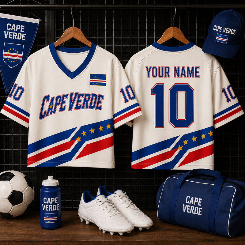 Cape Verde Soccer Jersey, Personalized Women’s Crop Top, Football Fan Shirt