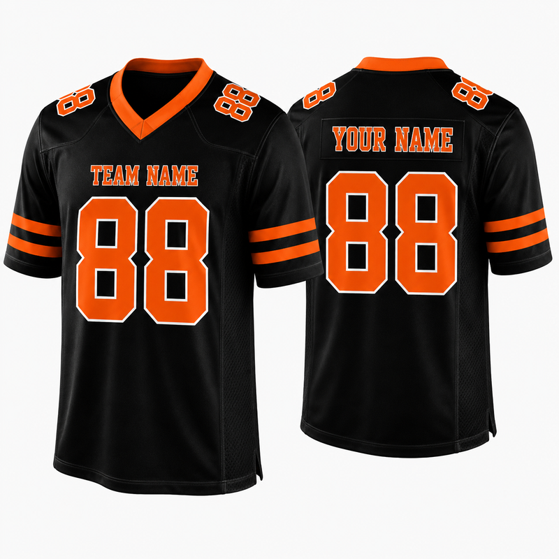 Custom Football Jersey Black, Personalized American Football Jerseys Name Number Logo, Wedding Gifts for Men Women Kids Toddler Fan (Copy)