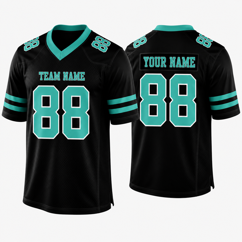 Custom Football Jersey Black, Personalized American Football Jerseys Name Number Logo, Wedding Gifts for Men Women Kids Toddler Fan (Copy)