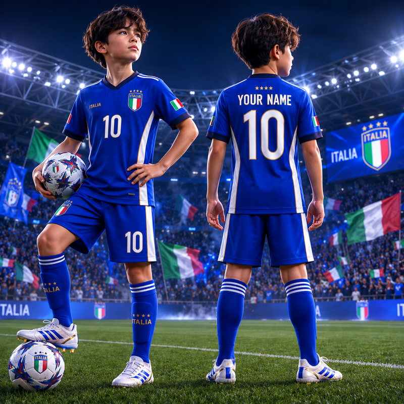 Personalized Italia Kids/Youths Soccer Jersey, Custom Name Number Italia Jersey, Support Football Team Outfit (Copy)