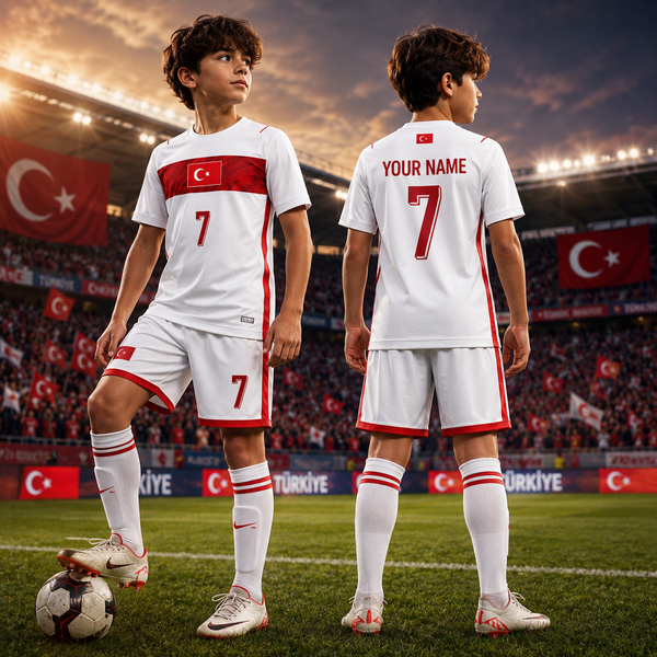 Personalized Turkiye Kids/Youths Soccer Jersey, Custom Name Number Turkiye Jersey, Support Football Team Outfit