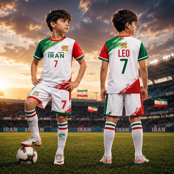 Personalized Iran Kids/Youths Soccer Jersey, Custom Name Number Iran Jersey, Support Football Team Outfit