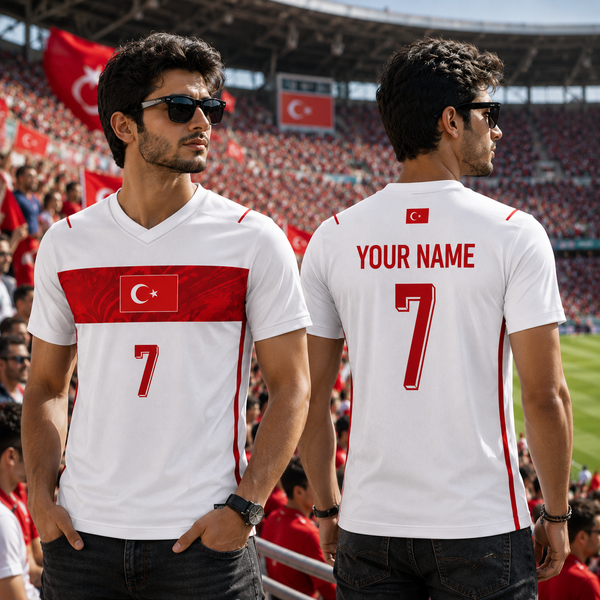 Turkiye Soccer Fan 3D T-Shirt Custom Name Number Football Jersey Tee