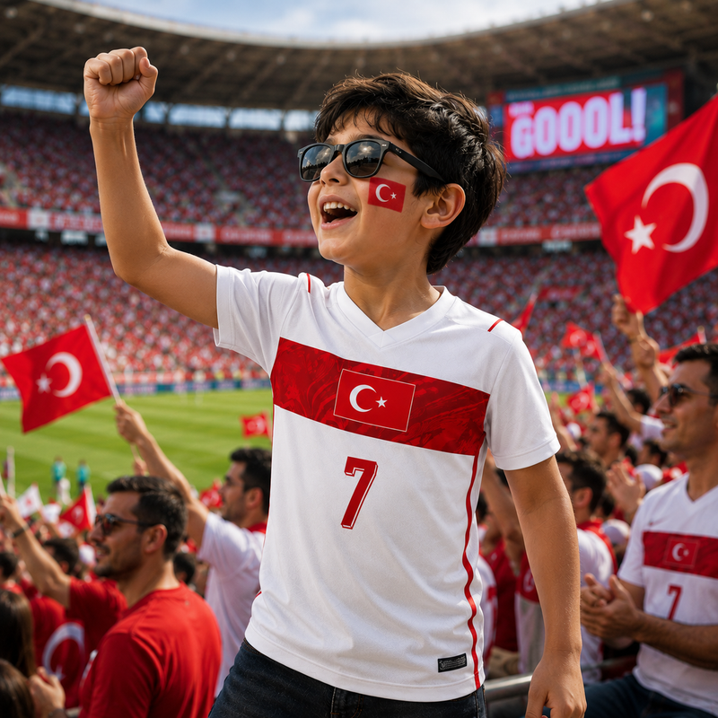 Turkiye Soccer Fan 3D T-Shirt Custom Name Number Football Jersey Tee