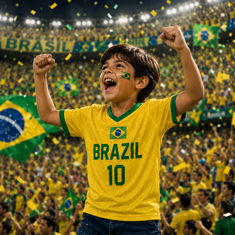 Custom Brazilian Football Jersey, Brazil Soccer Shirt with Name and Number, Fan Uniform, Match Day Gift for Men Women Youth