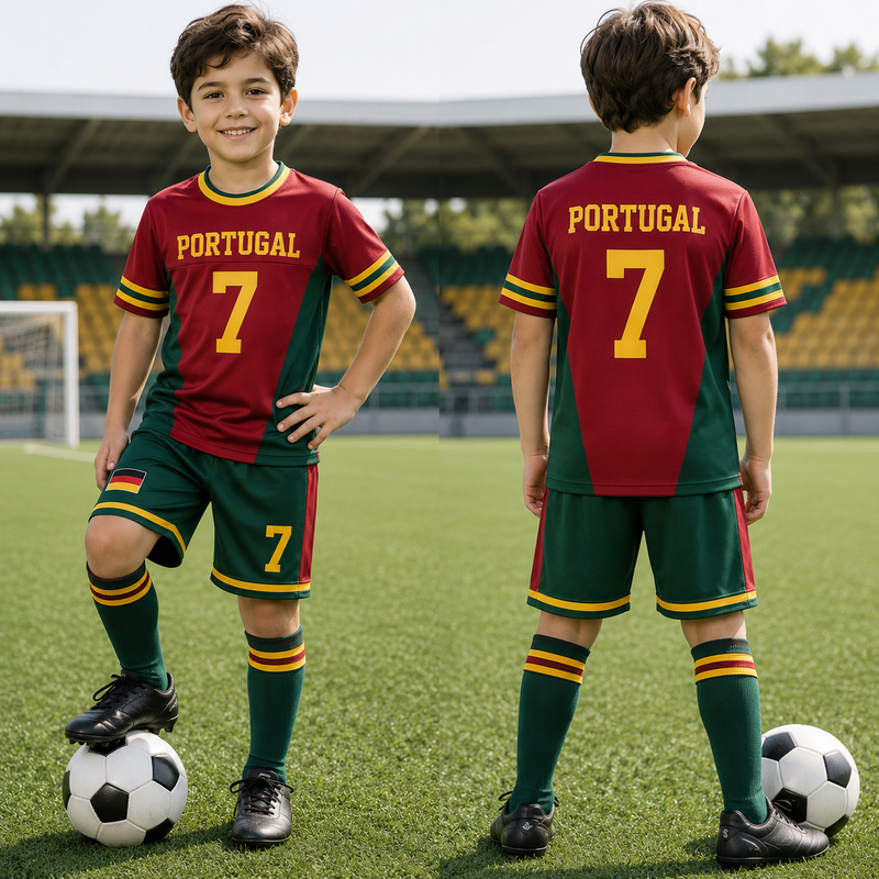 Personalized Portugal Kids/Youths Soccer Jersey, Custom Name Number Portugal Jersey, Support Football Team Outfit (Copy)