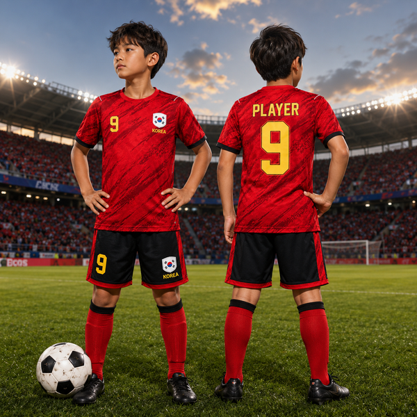 Custom Korean Soccer Jersey Soccer Set, Personalized Name Number Football Uniform