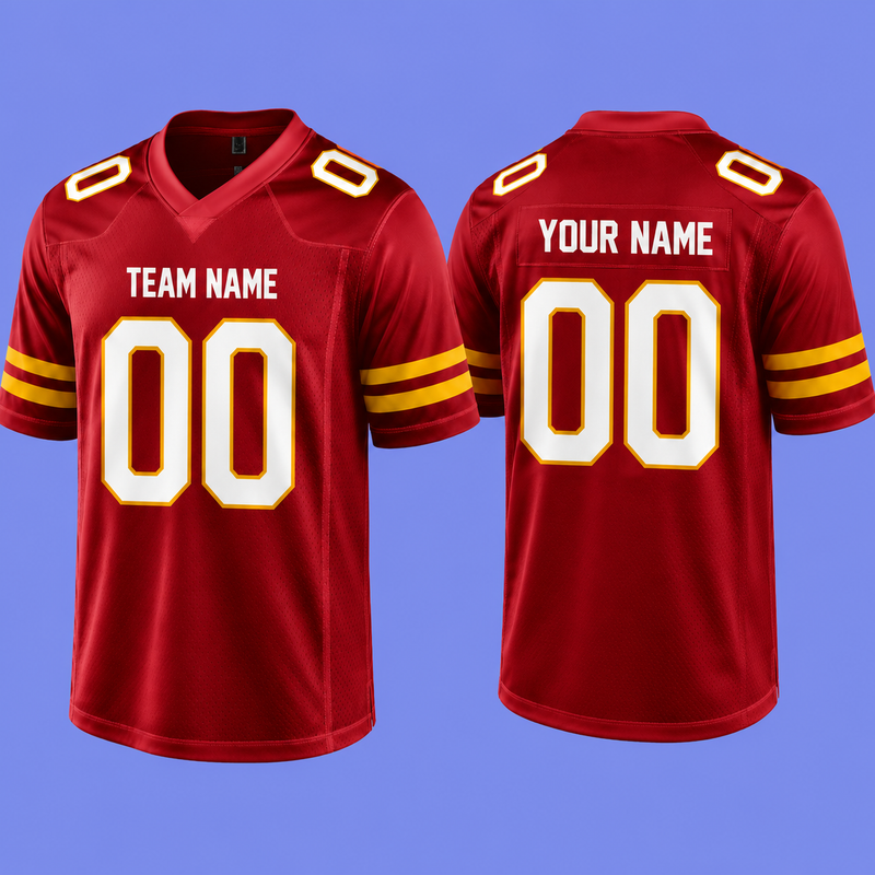 Custom Football Jersey Red, Personalized American Football Jerseys Name Number Logo, Wedding Gifts for Men Women Kids Toddler Fan (Copy)