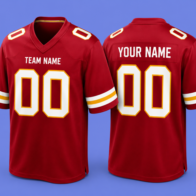 Custom Football Jersey Red, Personalized American Football Jerseys Name Number Logo, Wedding Gifts for Men Women Kids Toddler Fan (Copy)