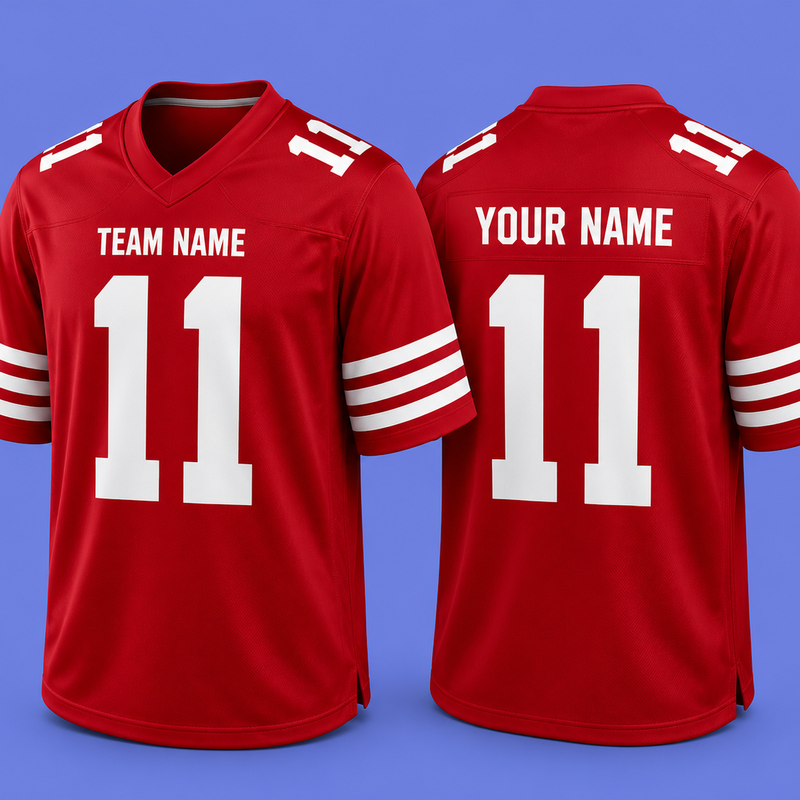 Custom Football Jersey Red, Personalized American Football Jerseys Name Number Logo, Wedding Gifts for Men Women Kids Toddler Fan (Copy)