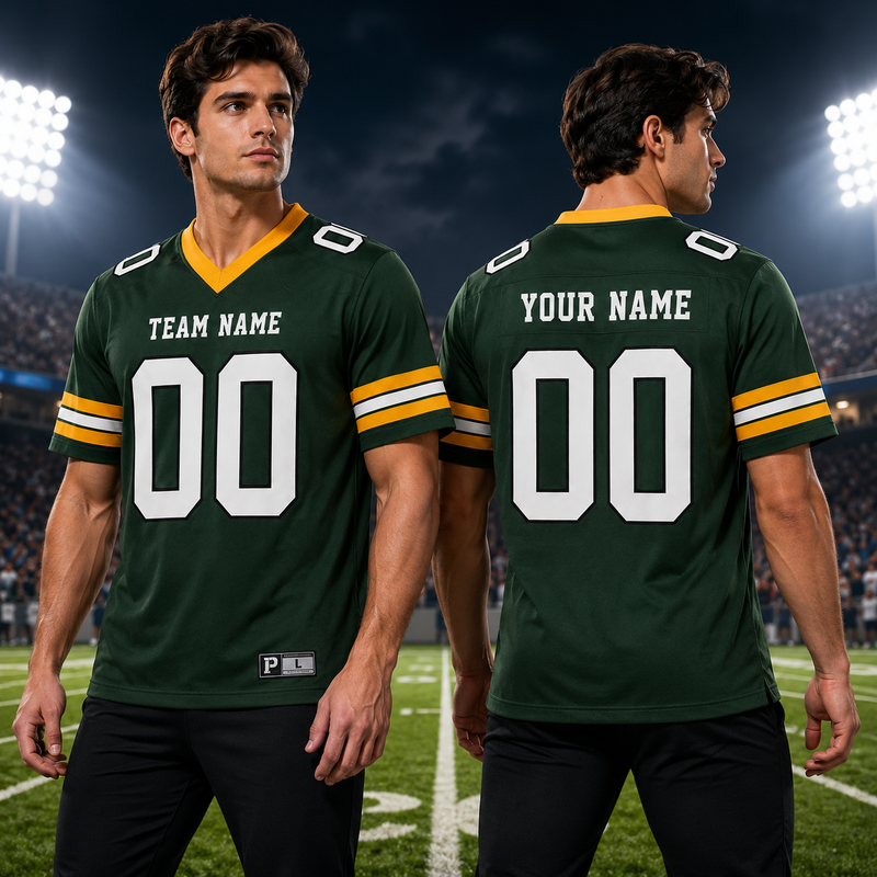 Custom Football, Soccer Jersey Green, Personalized American Football Jerseys Name Number Logo, Wedding Gifts for Men Women Kids Toddler Fan (Copy)