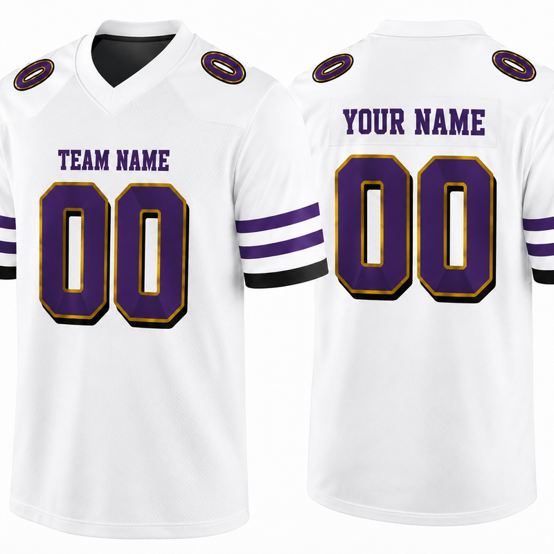 Custom Football Jersey White, Personalized American Football Jerseys Name Number Logo, Wedding Gifts for Men Women Kids Toddler Fan