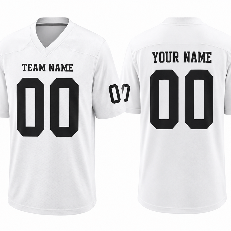 Custom Football Jersey White, Personalized American Football Jerseys Name Number Logo, Wedding Gifts for Men Women Kids Toddler Fan