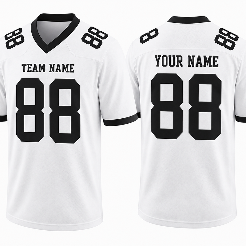 Custom Football Jersey White, Personalized American Football Jerseys Name Number Logo, Wedding Gifts for Men Women Kids Toddler Fan