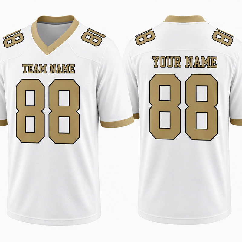 Custom Football Jersey White, Personalized American Football Jerseys Name Number Logo, Wedding Gifts for Men Women Kids Toddler Fan