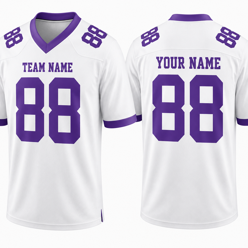 Custom Football Jersey White, Personalized American Football Jerseys Name Number Logo, Wedding Gifts for Men Women Kids Toddler Fan