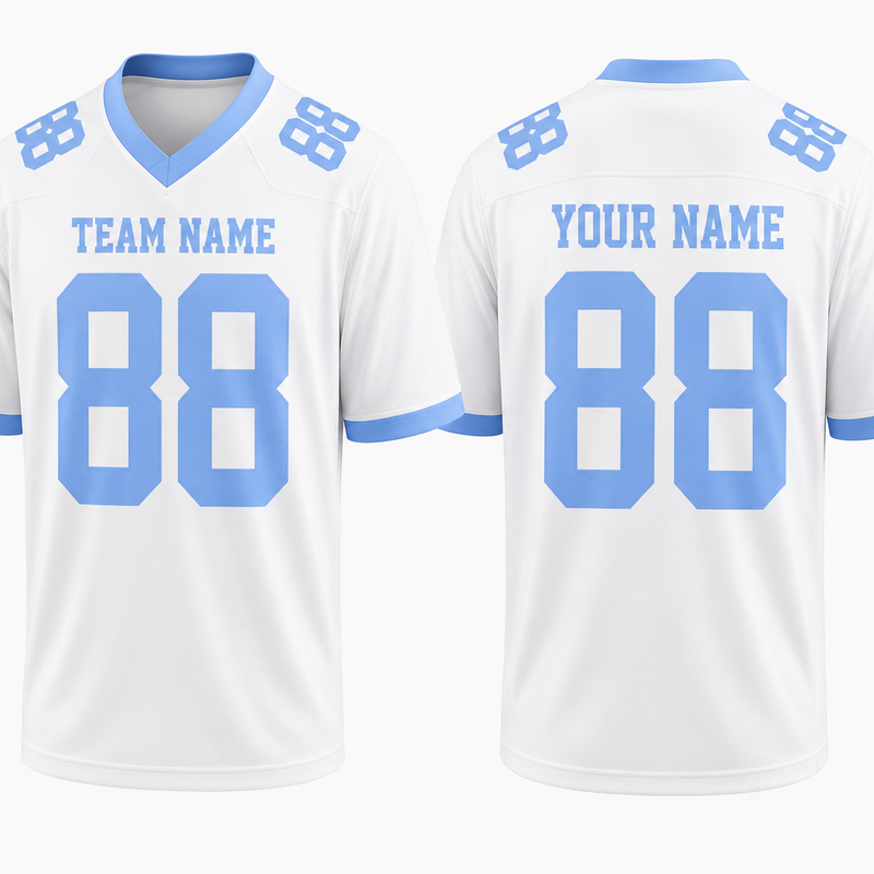 Custom Football Jersey White, Personalized American Football Jerseys Name Number Logo, Wedding Gifts for Men Women Kids Toddler Fan