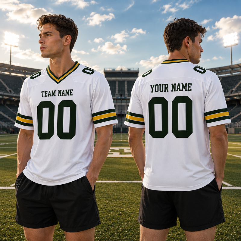 Custom Football Jersey White, Personalized American Football Jerseys Name Number Logo, Wedding Gifts for Men Women Kids Toddler Fan