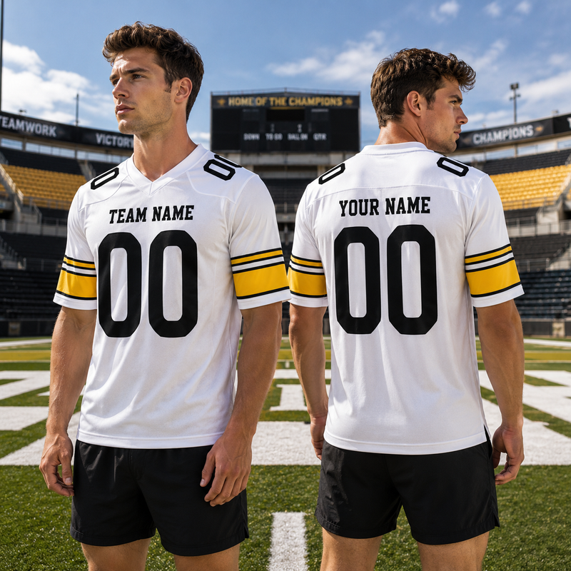 Custom Football Jersey White, Personalized American Football Jerseys Name Number Logo, Wedding Gifts for Men Women Kids Toddler Fan