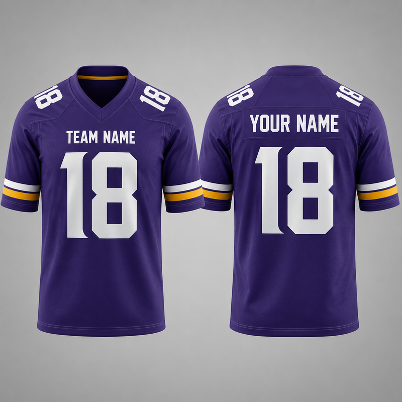 Custom Football Jersey Purple, Personalized American Football Jerseys Name Number Logo, Wedding Gifts for Men Women Kids Toddler Fan