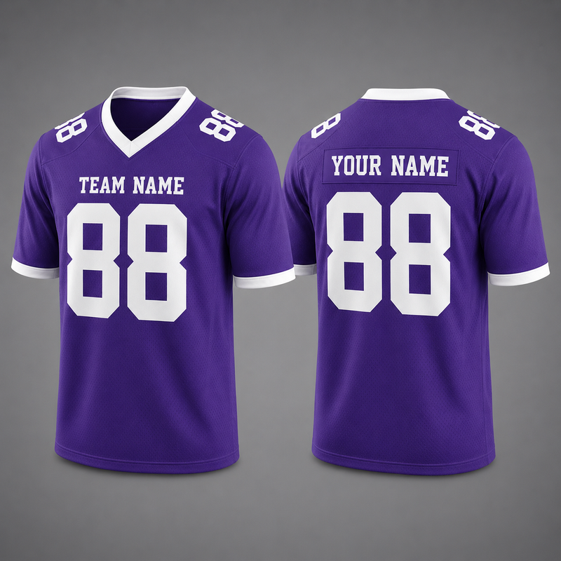 Custom Football Jersey Purple, Personalized American Football Jerseys Name Number Logo, Wedding Gifts for Men Women Kids Toddler Fan