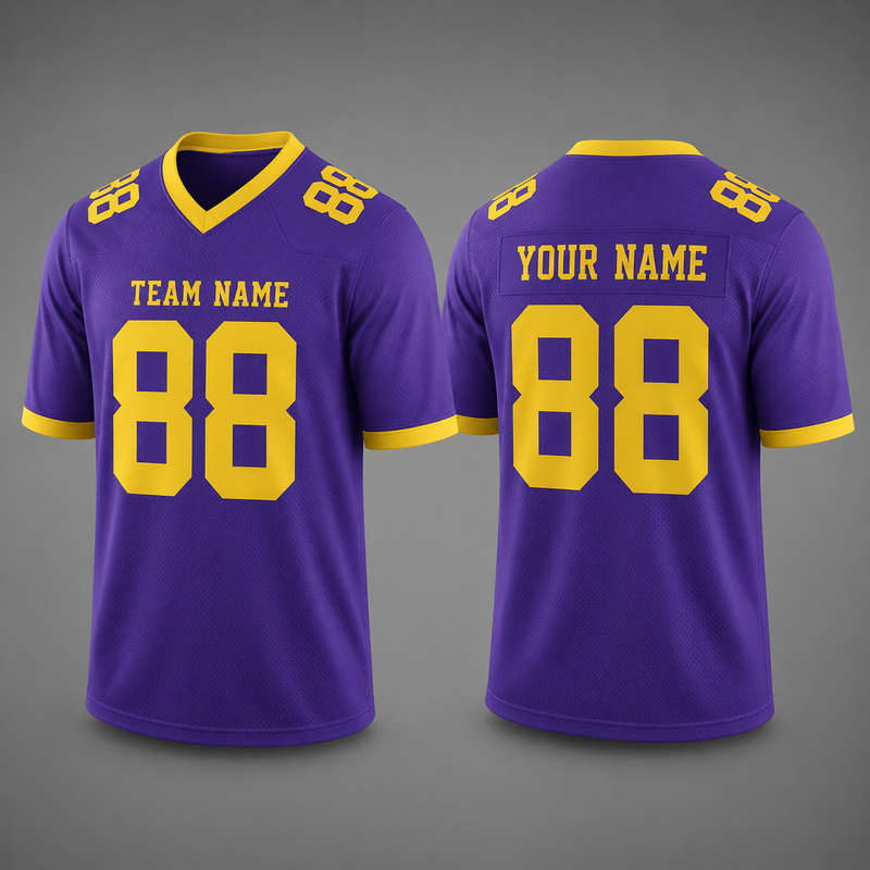 Custom Football Jersey Purple, Personalized American Football Jerseys Name Number Logo, Wedding Gifts for Men Women Kids Toddler Fan