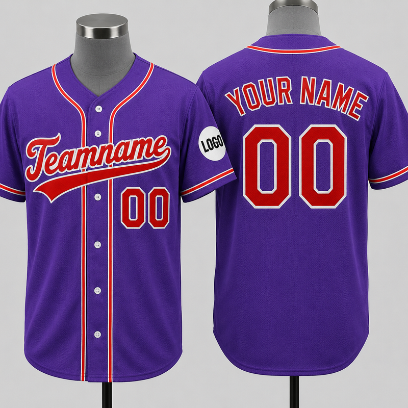 Custom Baseball Jersey Name, Number And Logo Baseball Jersey Purple, Unisex Jersey Premium