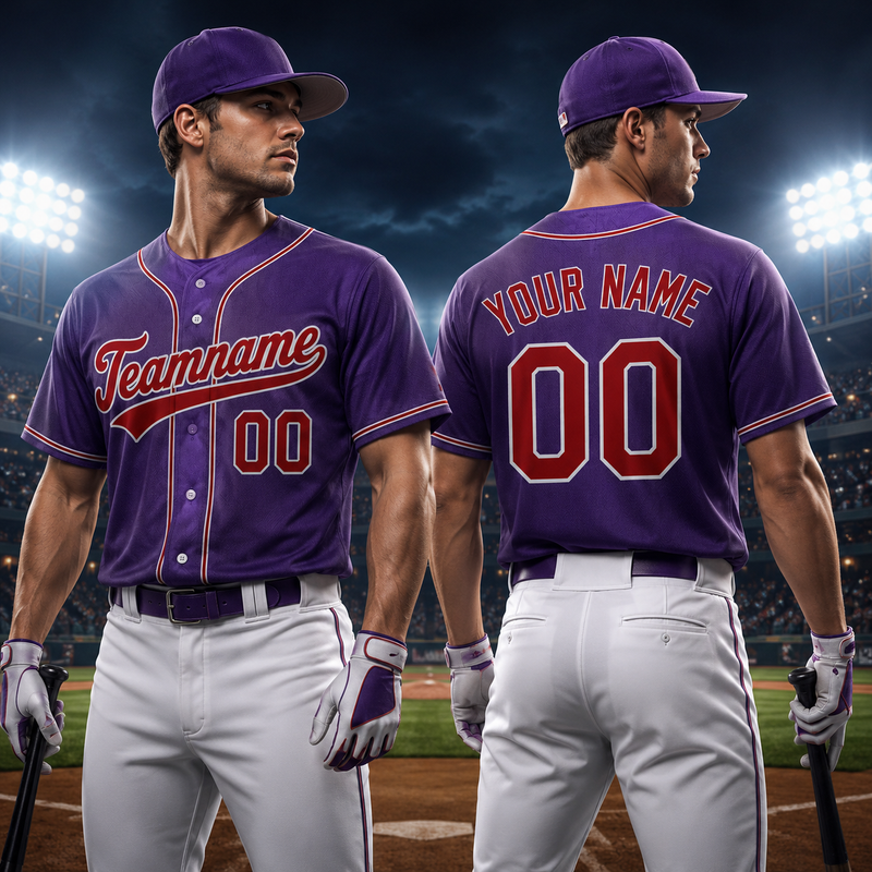 Custom Baseball Jersey Name, Number And Logo Baseball Jersey Purple, Unisex Jersey Premium