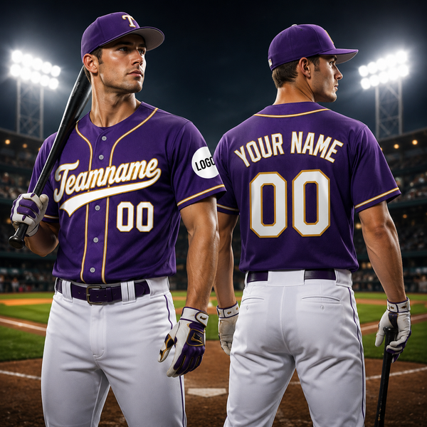 Custom Baseball Jersey Name, Number And Logo Baseball Jersey Purple, Unisex Jersey Premium