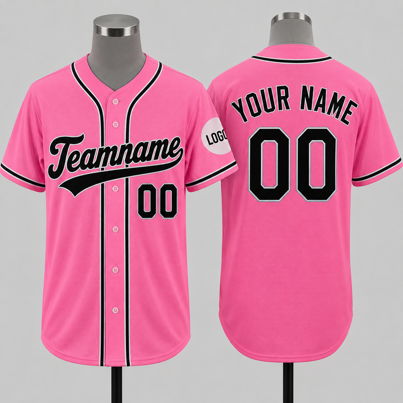 Custom Baseball Jersey Name, Number And Logo Baseball Jersey Pink