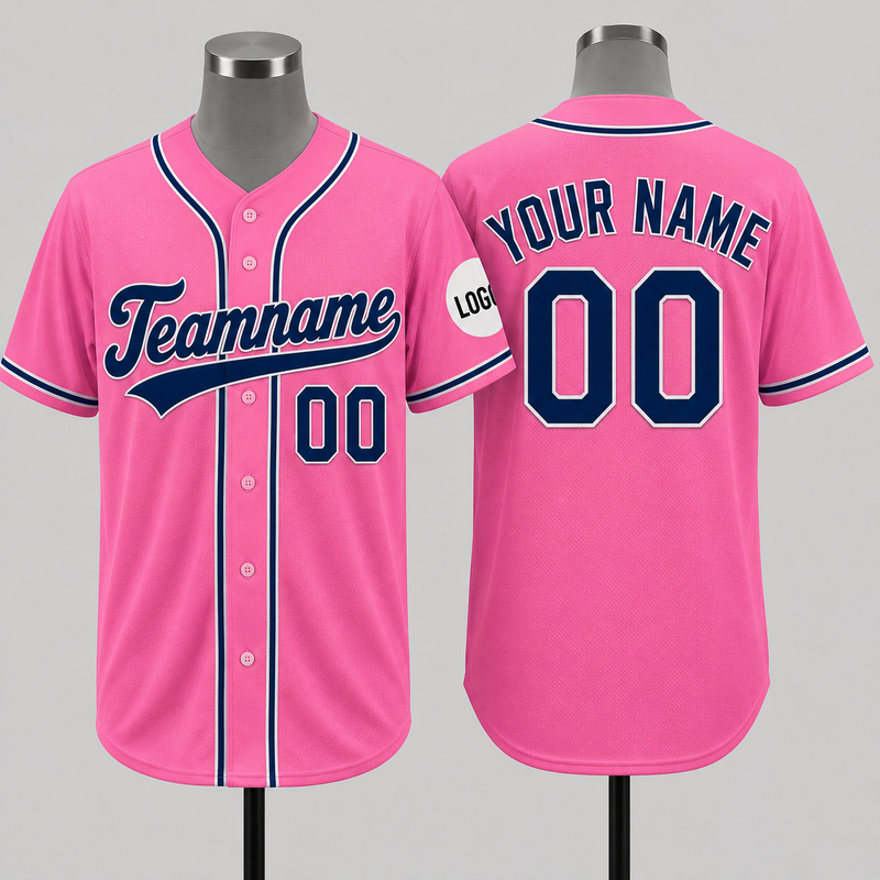 Custom Baseball Jersey Name, Number And Logo Baseball Jersey Pink