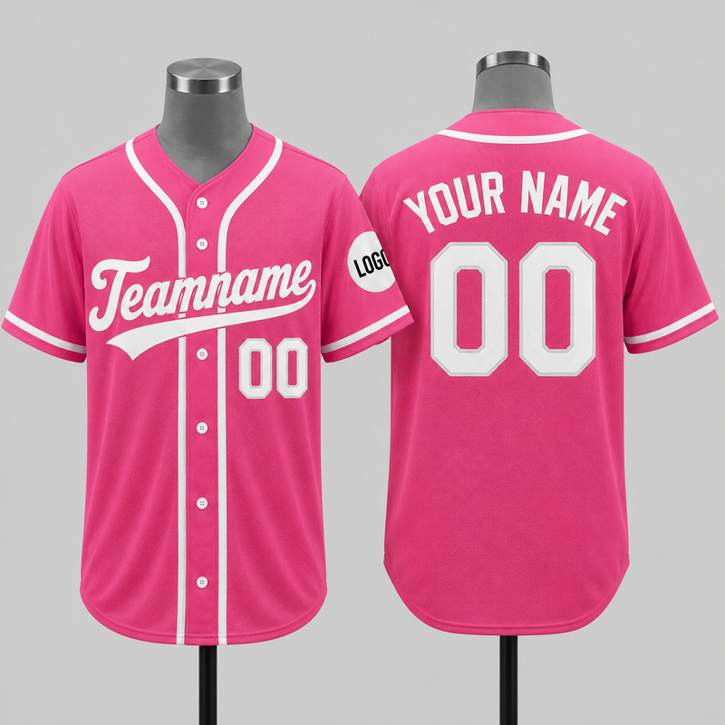 Custom Baseball Jersey Name, Number And Logo Baseball Jersey Pink