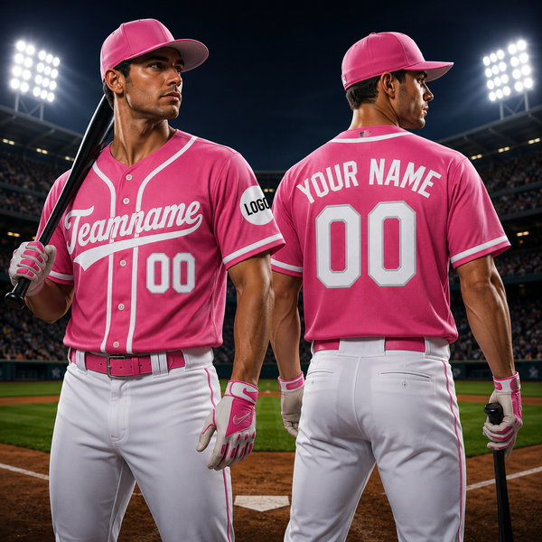 Custom Baseball Jersey Name, Number And Logo Baseball Jersey Pink