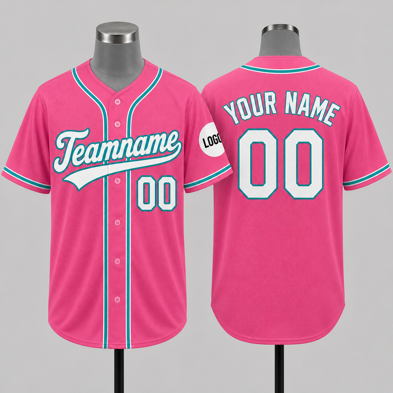 Custom Baseball Jersey Name, Number And Logo Baseball Jersey Pink