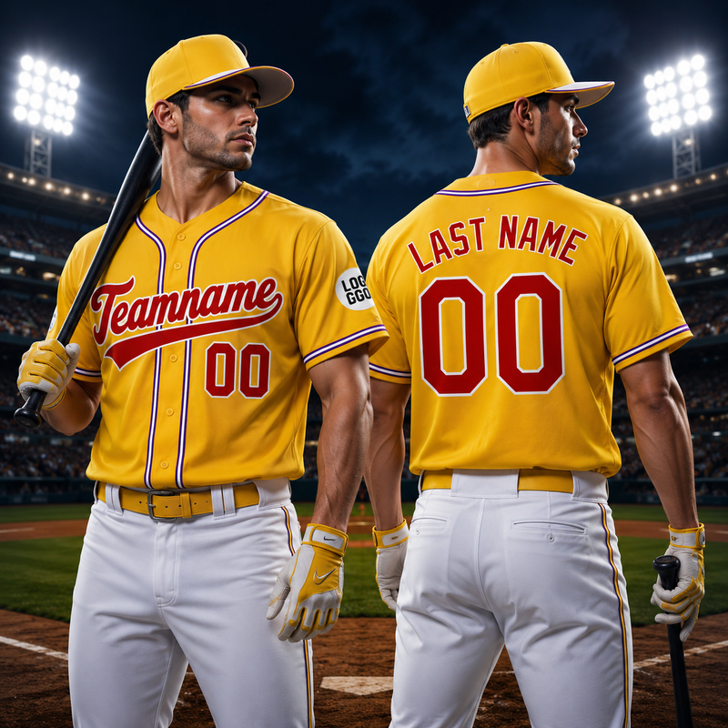 Custom Baseball Jersey Name, Number And Logo Baseball Jersey Yellow
