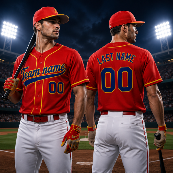 Custom Red Jersey Name And Number Baseball Jersey