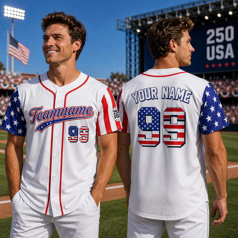 Personalized American Flag Baseball Jersey For Baseball Fans, Custom 4th of July Independence Day Patriotic Shirt, USA Baseball Jersey