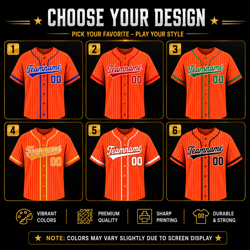 Custom Stripe Baseball Jersey , Personalized Orange Stripe Baseball Jerseys Pinstripe Baseball Shirt Hip Hop Uniform for Men Women Kids Fans (Copy)