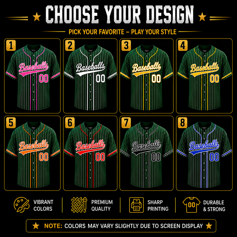 Custom Stripe Baseball Jersey , Personalized Green Stripe Baseball Jerseys Pinstripe Baseball Shirt Hip Hop Uniform for Men Women Kids Fans (Copy) (Copy)
