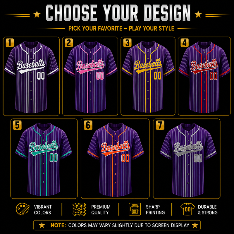Custom Stripe Baseball Jersey , Personalized Purple Stripe Baseball Jerseys Pinstripe Baseball Shirt Hip Hop Uniform for Men Women Kids Fans (Copy) (Copy) (Copy)