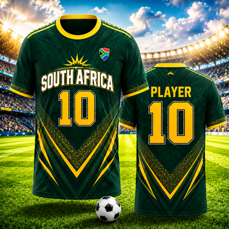 South Africa Football Shirt 2026, Custom Soccer Jersey, Personalized Fan Tee, Player Name Number Shirt, Sportswear