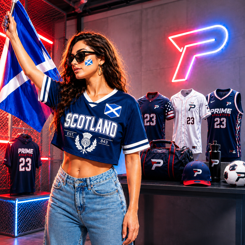 Personalized Scotland Football Crop Top, Custom Scotland National Team Jersey for Women, Trendy Cropped Soccer Fan Shirt, Scotland Pride Top