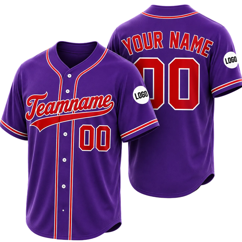 Custom Baseball Jersey Name, Number And Logo Baseball Jersey Purple, Unisex Jersey Premium