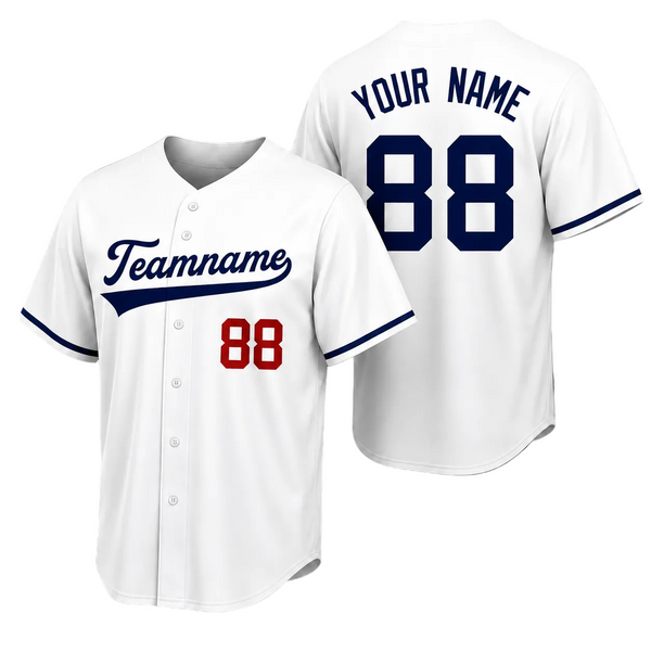 Custom White Baseball Jersey, Personalized Button Down Baseball Shirt, Split Fashion Jersey, Custom Team Name Number Uniform