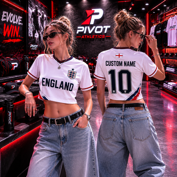Custom England Soccer Crop Top Jersey, Personalized Soccer Jersey Crop Tee, Bachelorette Outfit, Festival Shirt, Football Fan